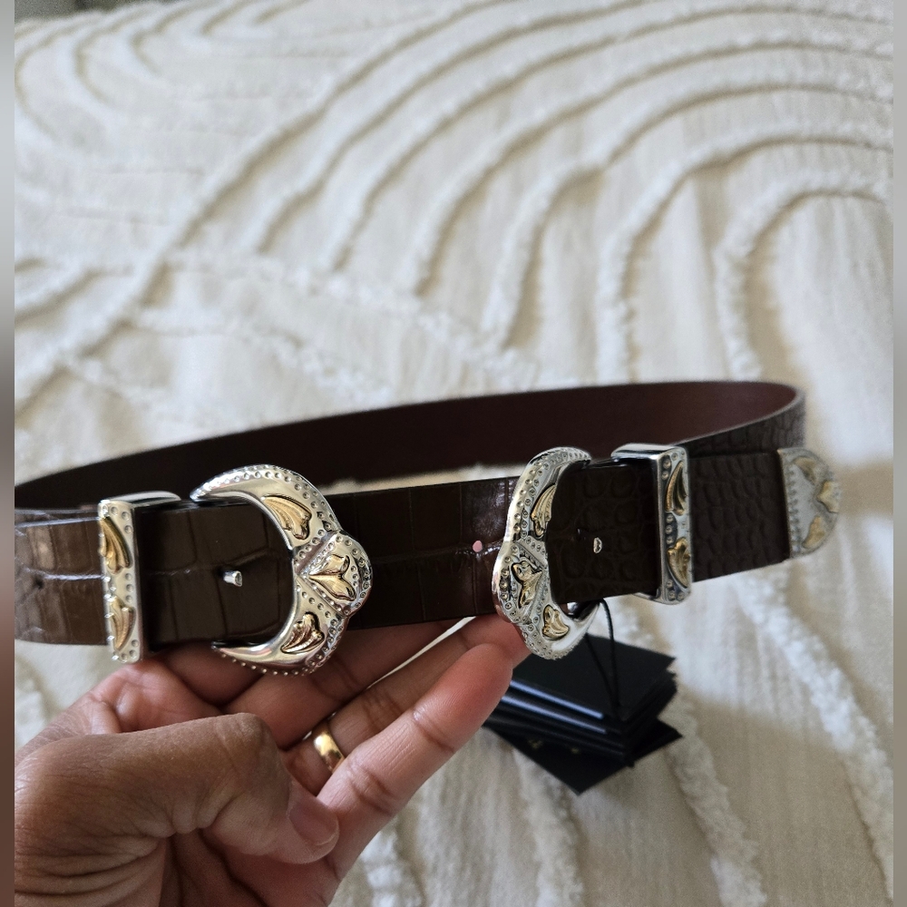 Bnwt maje waist belt double buckle